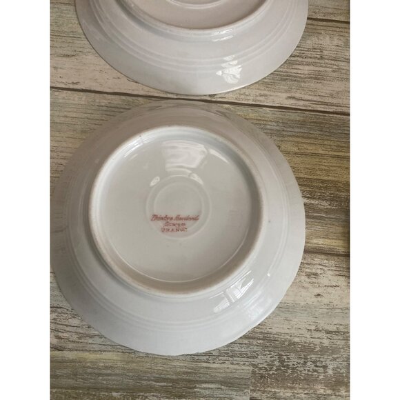 Vintage Haviland Limoges France Blue Floral Embossed Bowls & Saucer Set of 4 - Picture 9 of 14